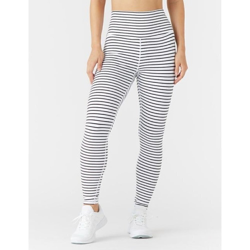 GLYDER High Power Legging White and Black Stripe Size XS